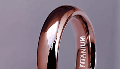 4mm Rose Golden Titanium Steel Ring