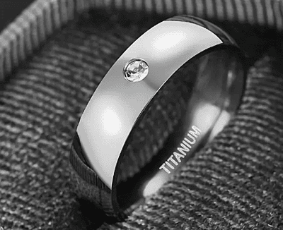 5mm Titanium Steel Ring with Single Accent