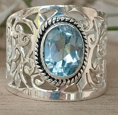 Boho Blue Gem Ring