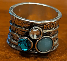 Blue Boho Floral Ring