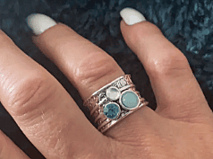 Blue Boho Floral Ring