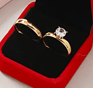 Golden Elegant Couple Rings