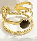 Tiger Eye Design 18K Gold-plated Stainless Steel
