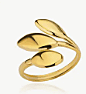 Golden Leaf Ring 18K Gold-plated