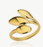 Golden Leaf Ring 18K Gold-plated