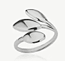 Silver Leaf Ring 18K Gold-Plated