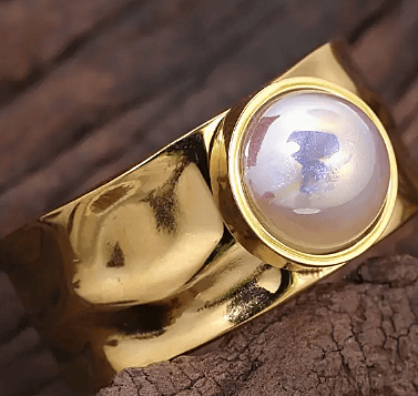 Golden Pearl Ring