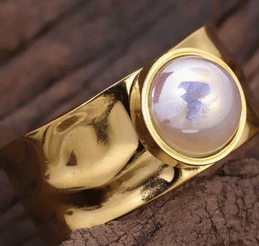 Golden Pearl Ring