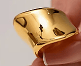 Chunky Vintage-Style 18K Gold-Plated Ring