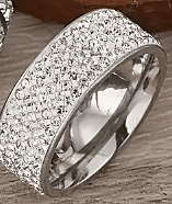 Stone-Accent Steel Ring