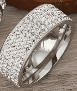 Stone-Accent Steel Ring