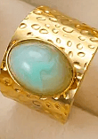 Golden Blue Dots Ring 18K Plated