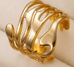 Golden Irregular Ring 18K Gold-plated