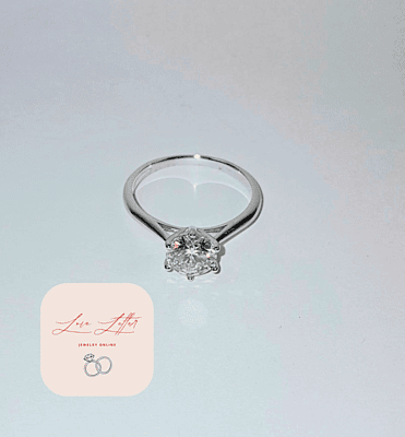 Certified 1ct Moissanite Ring – 18K Gold Plated