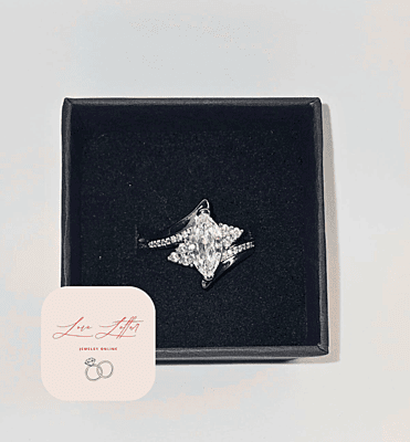 Simple Four-prong Square 925 sterling silver ring