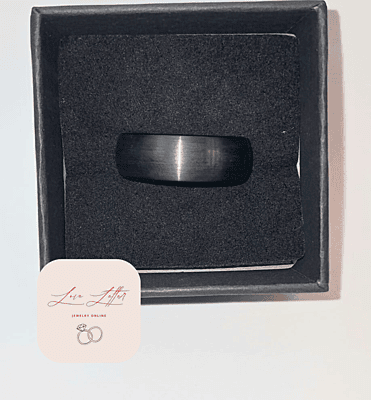 8mm Matte Black Tungsten Carbide Ring