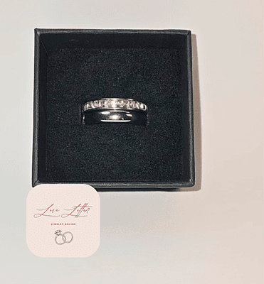 2-Piece Elegant Titanium Steel Ring Set with Cubic Zirconia