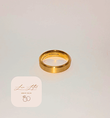 Golden 6mm Titanium Steel ring