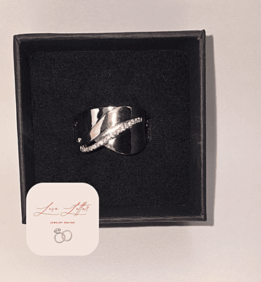 Two-Tone Sterling Silver Cubic Zirconia Ring This stylish 925 sterling silver ring