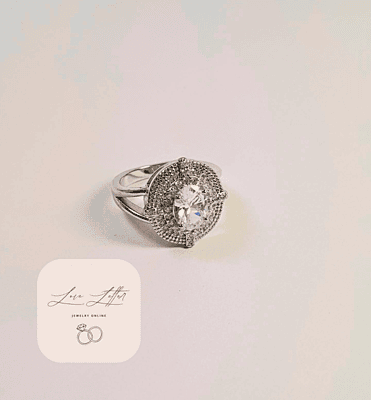Sterling Silver 925 Oval with Synthetic Cubic Zirconia