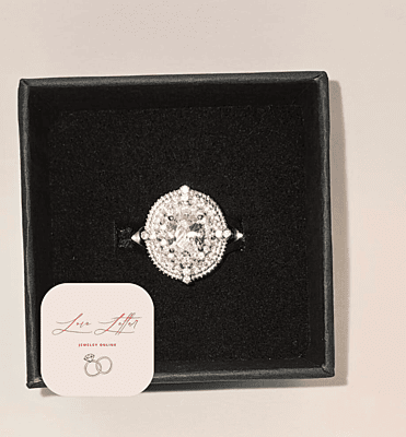 Sterling Silver 925 Oval with Synthetic Cubic Zirconia