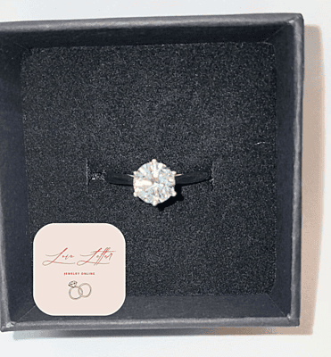 Certified 1ct Moissanite Ring – 18K Gold Plated