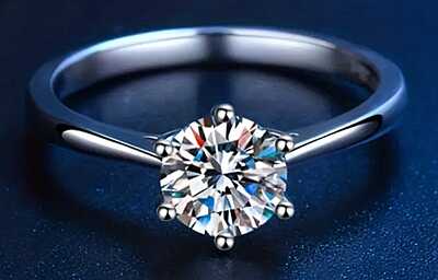 1ct Moissanite Ring – 18K Gold Plated