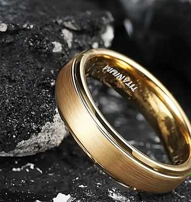 Gold 6mm Titanium Steel ring