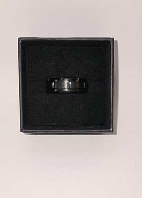 Men’s 8mm Matte Black Titanium Steel Ring