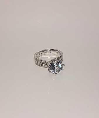 Geometric Sterling Silver with Synthetic Cubic Zirconia
